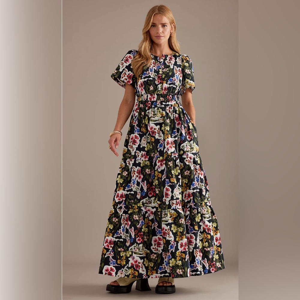 ANTHROPOLOGIE SOMERSET TIERED MAXI DRESS💐🌺🌷🌻🌼🌹🌺🌹🌹💐💐🌹🌺🌸🌷🌼🌼🌼🌼🌼